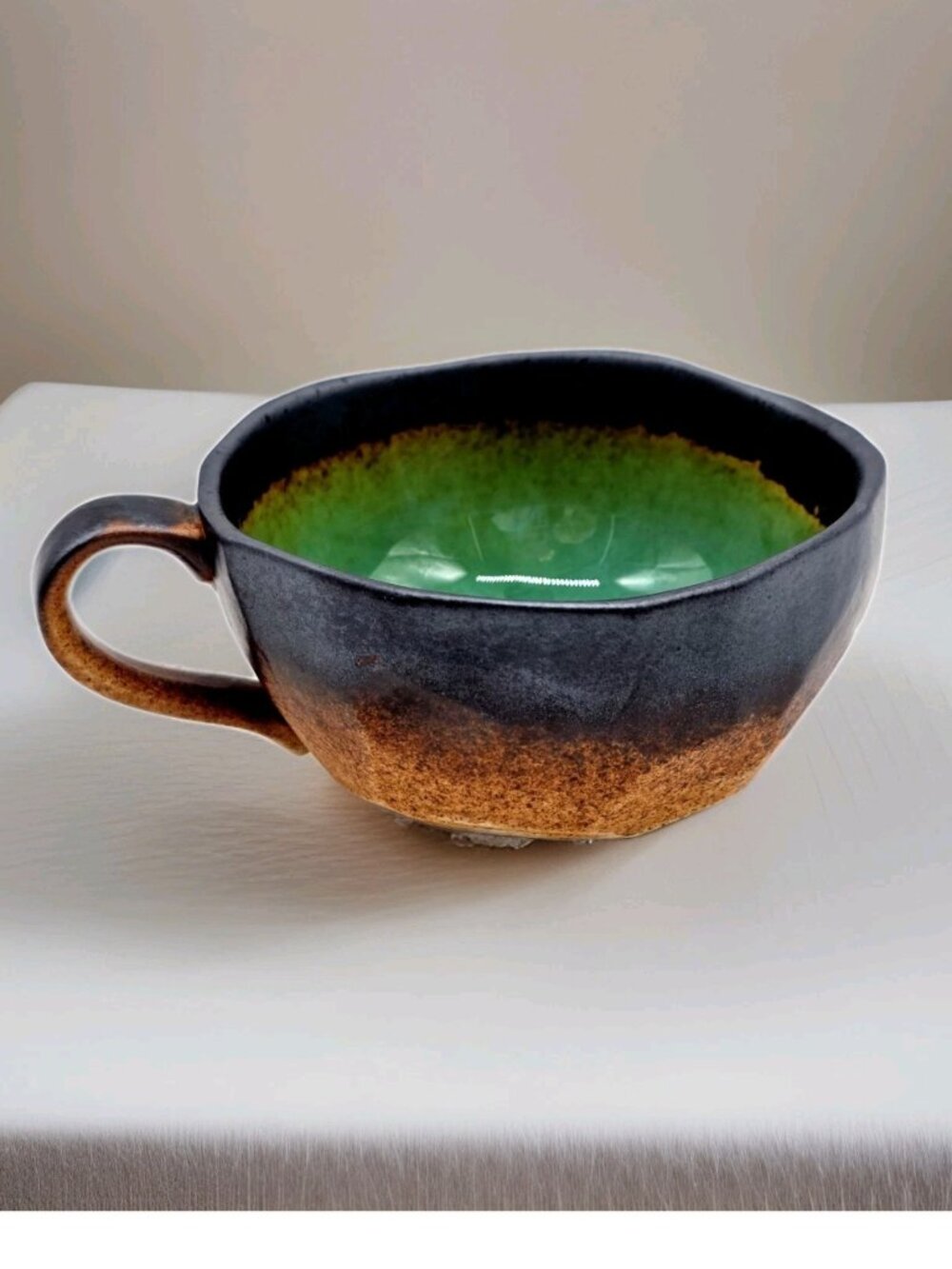 Miya Japanese Tableware Organic Shaped Boulder Series Coffee Cup Geode Style NWT